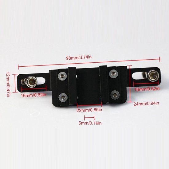 Fiets Achterlicht Beugel - Montagehouder Fietslamp - Veilige Verlichting - Verstelbare Breedte - Aluminiumlegering - Zwart — afbeelding 5