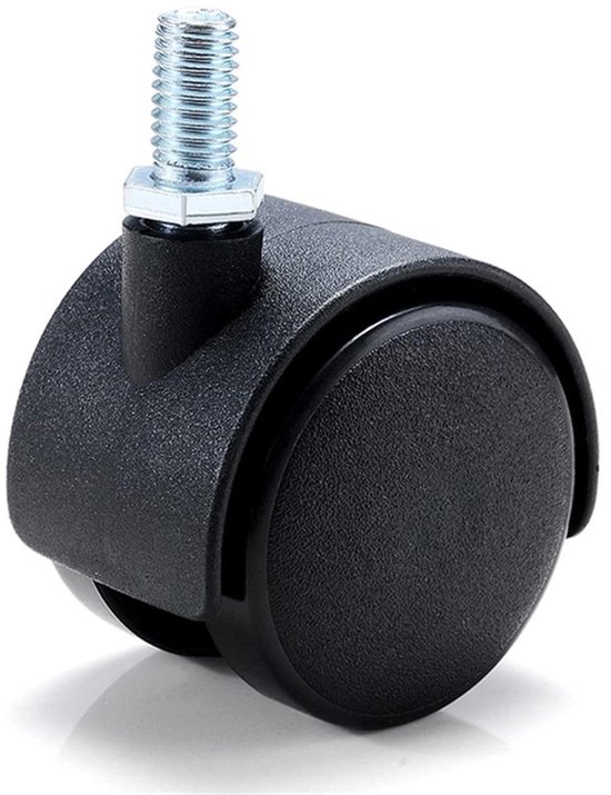 Zwenkwielen Set - Meubelwielen Reservewielen - Meubels Verplaatsen - Met Rem - 4 Stuks 40/48mm - Zwart