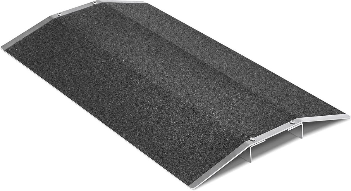 Drempel Oprit - Mobiele Hulp - Gemakkelijke Toegang - Stevige Aluminium Constructie - 8 cm Hoog - Grijs