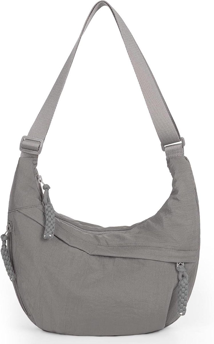 Halve Maan Tas - Schoudertas Hobo - Dagelijks Gebruik - Verstelbare Band - 29 cm Breed - Beige