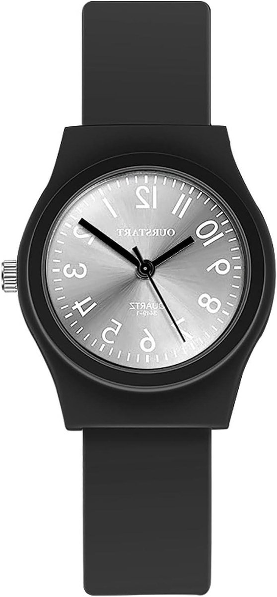 Kinderhorloge - Jongeren polshorloge - Dagelijks gebruik - Duidelijke cijfers - 5 x 5 x 1 cm - Zwart