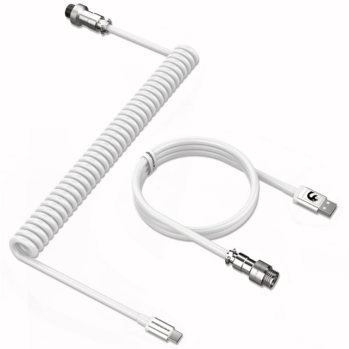Dailygoods - Spiraalvormige Toetsenbordkabel Type-C naar USB A 1,8 m