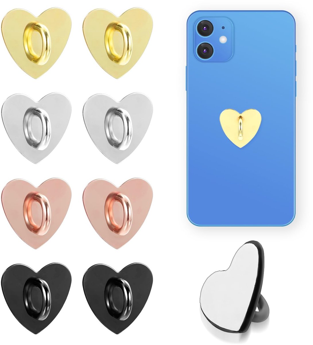 Dailygoods - Set van 8 Hartvormige Telefoon Charms voor Mobiele Telefoons