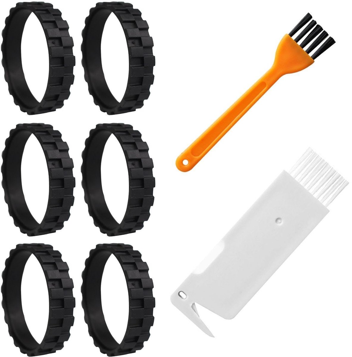 Dailygoods - Set van 6 Bandenaccessoires voor Reinigingsrobot met Borstels