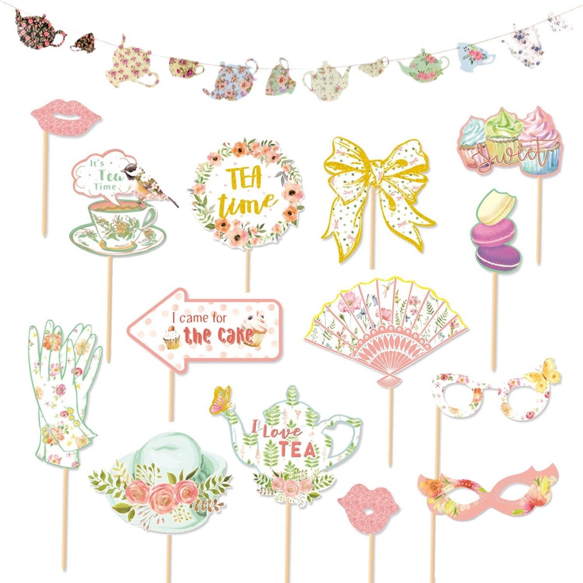 Dailygoods - 14-delige Fotoaccessoireset voor Thee-Decoraties