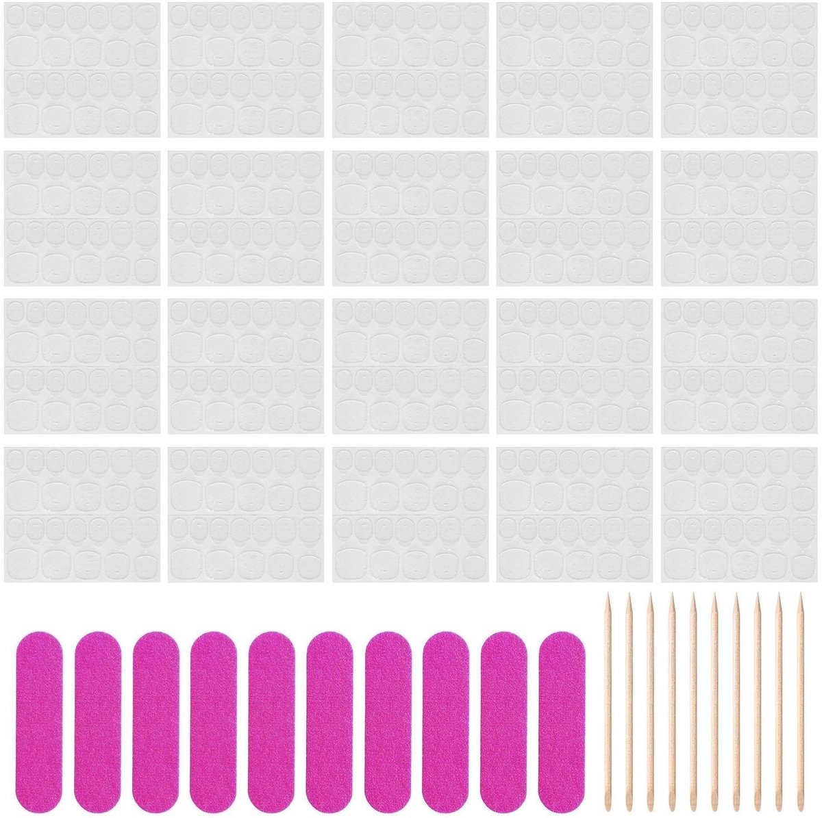 Dailygoods - 20 Stuks Transparante Manicure-Lijm met Manicure Gereedschap