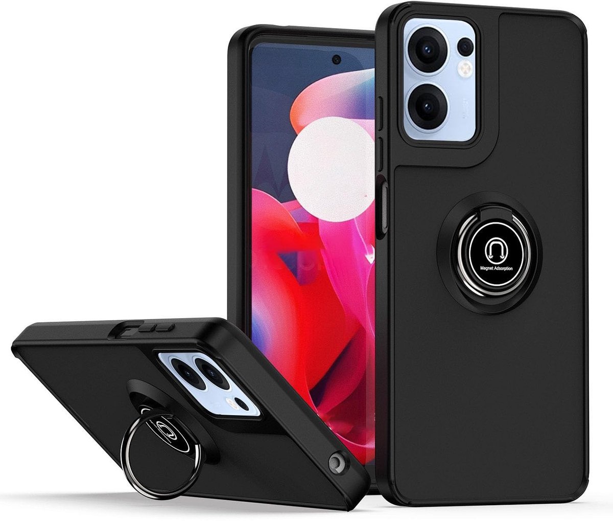 Dailygoods - Schokbestendig Beschermhoesje voor Oppo Reno13 F met Magnetische Houder