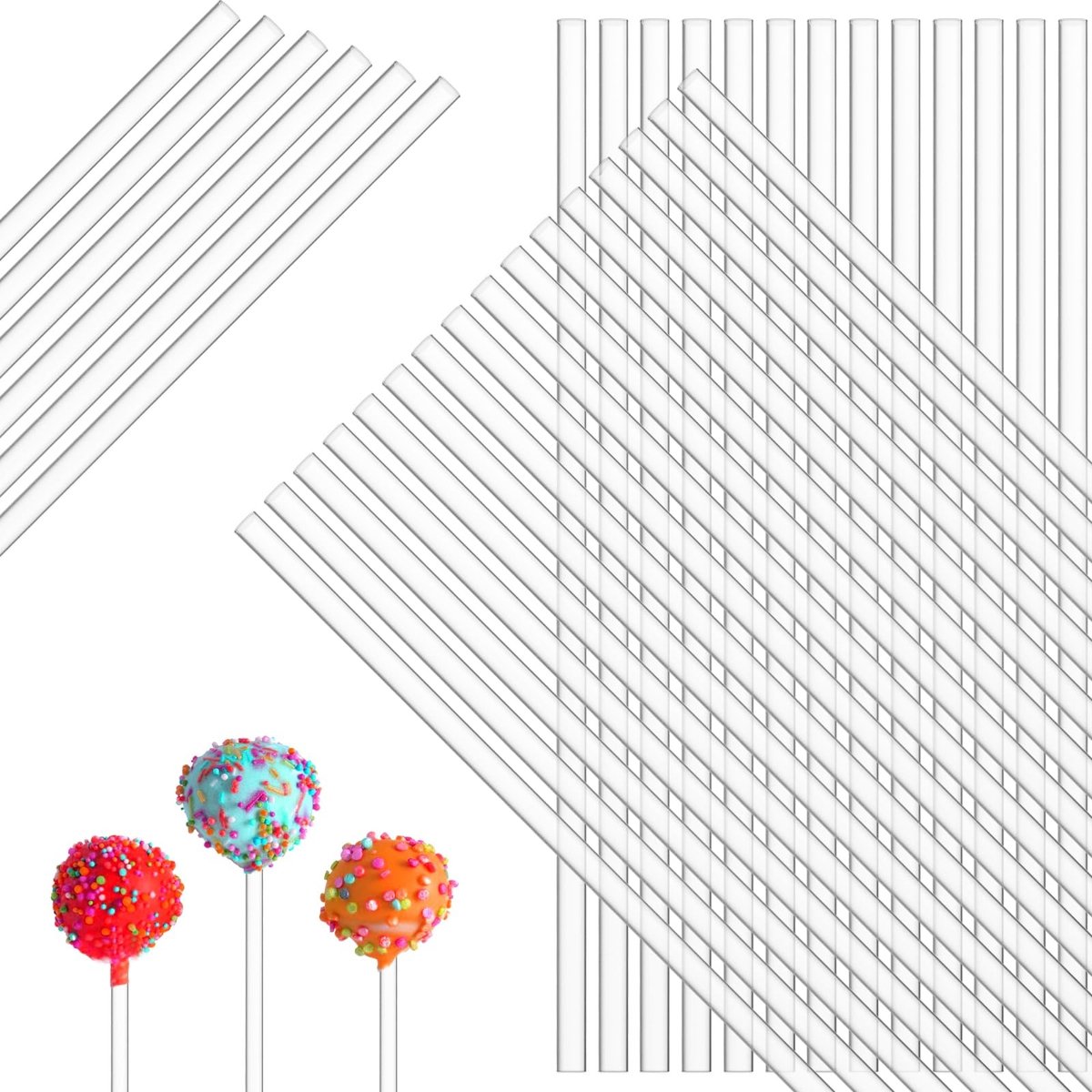 Dailygoods - 100 Stuks Transparante Acryl Lollystokjes voor Creatieve Projecten