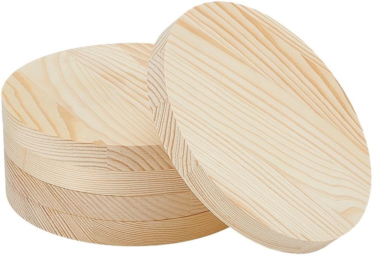 Dailygoods - 5 Stuks Ronde Houten Bordjes voor Knutselprojecten