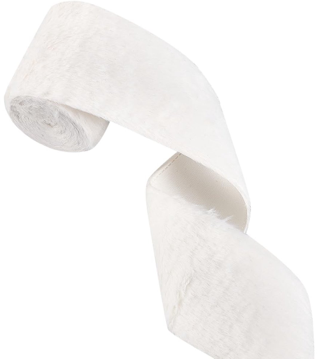 Dailygoods - Witte Bontlintdecoratie 2,74 m voor Kerst en Knutselen