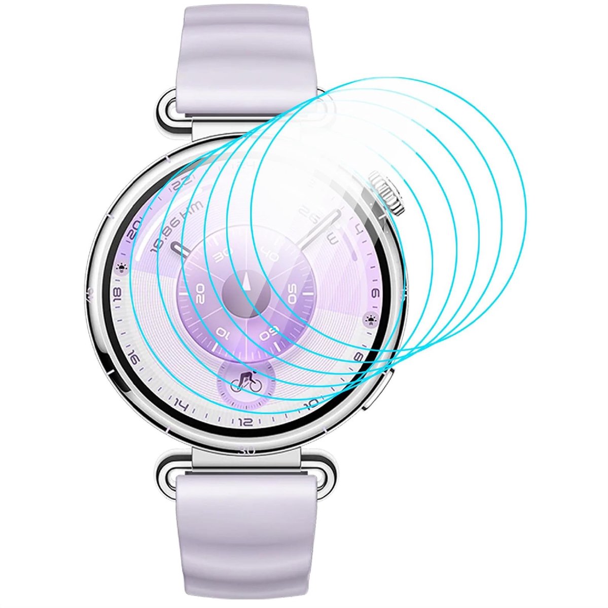 Dailygoods - HD Displaybeschermfolie voor Huawei Watch GT 6 41 mm, 6 Stuks