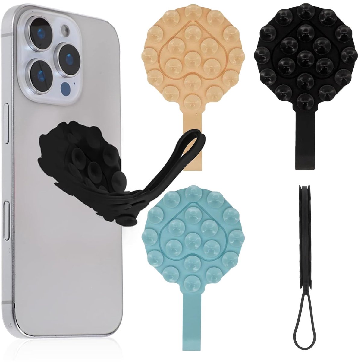 Dailygoods - Set van 3 Siliconen Telefoonhouders met Anti-Slip Functie