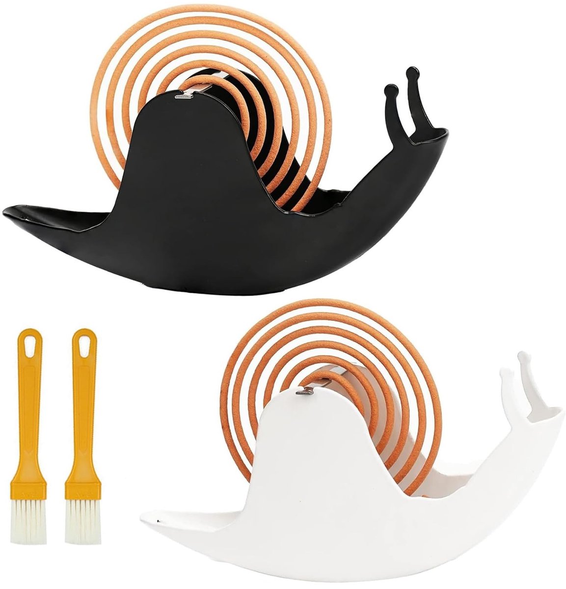 Dailygoods - Innovra - 2 Stuks Muggenspiraalhouder met Slakkenvorm en Borstels