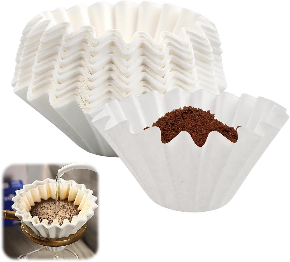Dailygoods - Set van 200 Wegwerp Koffiefilters voor 2-4 Kopjes