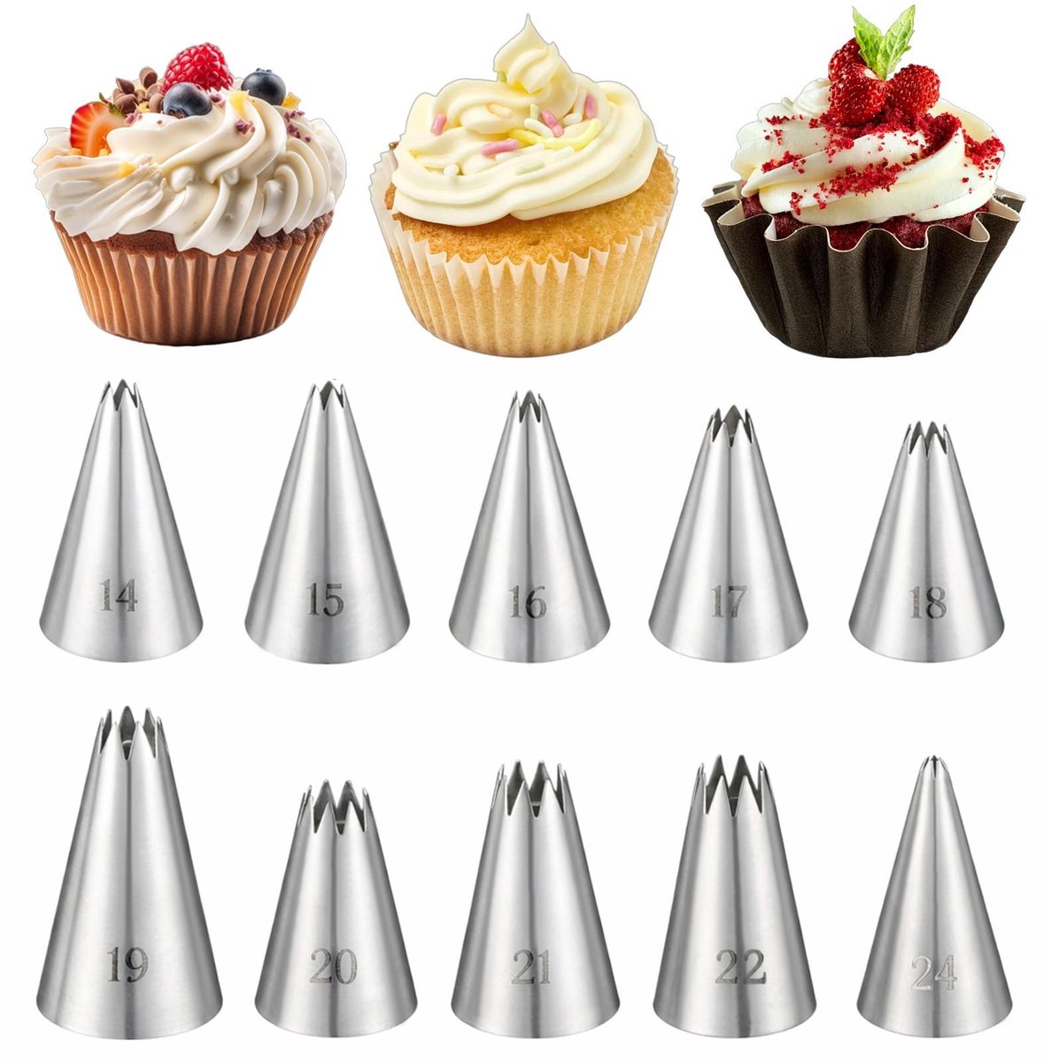 Dailygoods - 10-delige Stervormige Pijppunt Set voor Taartdecoratie