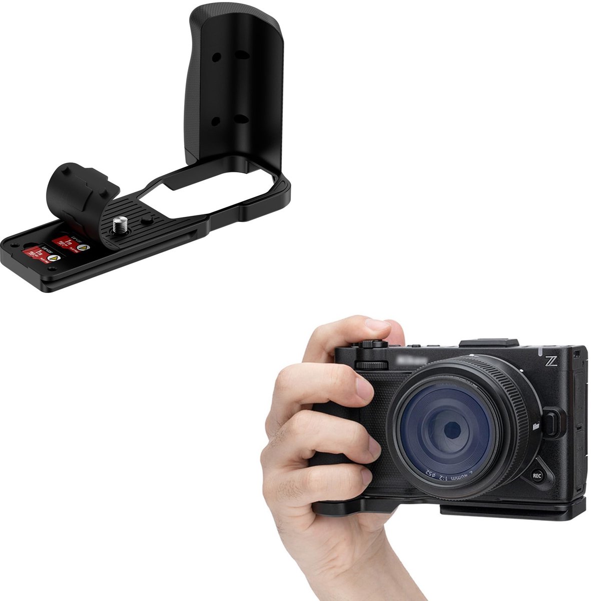 Dailygoods - Metalen L-vormige Grip voor Camera met Siliconen Grip