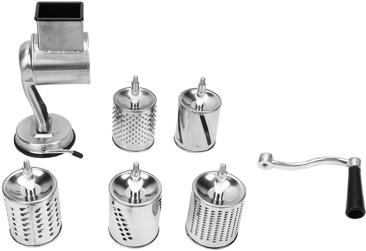 Dailygoods - Handmatige Notenmolen met 5 Trommels en Zuignapbasis