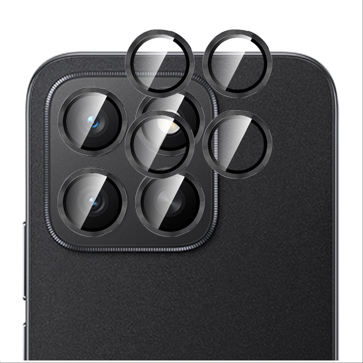 Dailygoods - Cameralensbeschermer voor HONOR X8C, Metaal en Gehard Glas