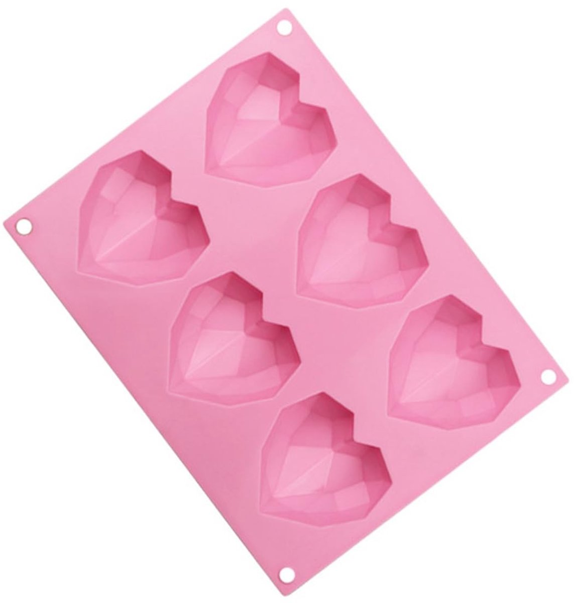 Dailygoods - Siliconen Chocolade Bakvorm met 6 Holtes in Hartvorm