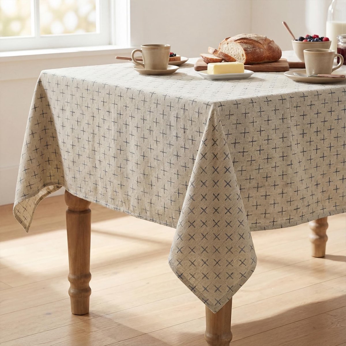 Dailygoods - Boho Beige Tafelkleed Rectangular 140 x 110 cm voor Decoratie