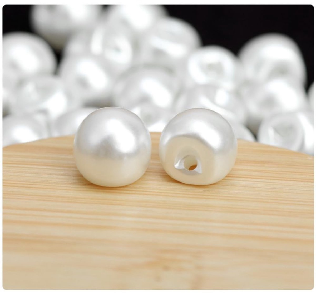 Dailygoods - Decoratieve Witte Parelknopen, 20 Stuks voor Naaien en Knutselen