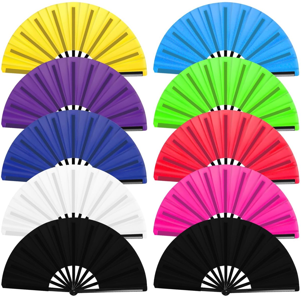 Dailygoods - Set van 10 Opvouwbare Handventilatoren voor Linedance