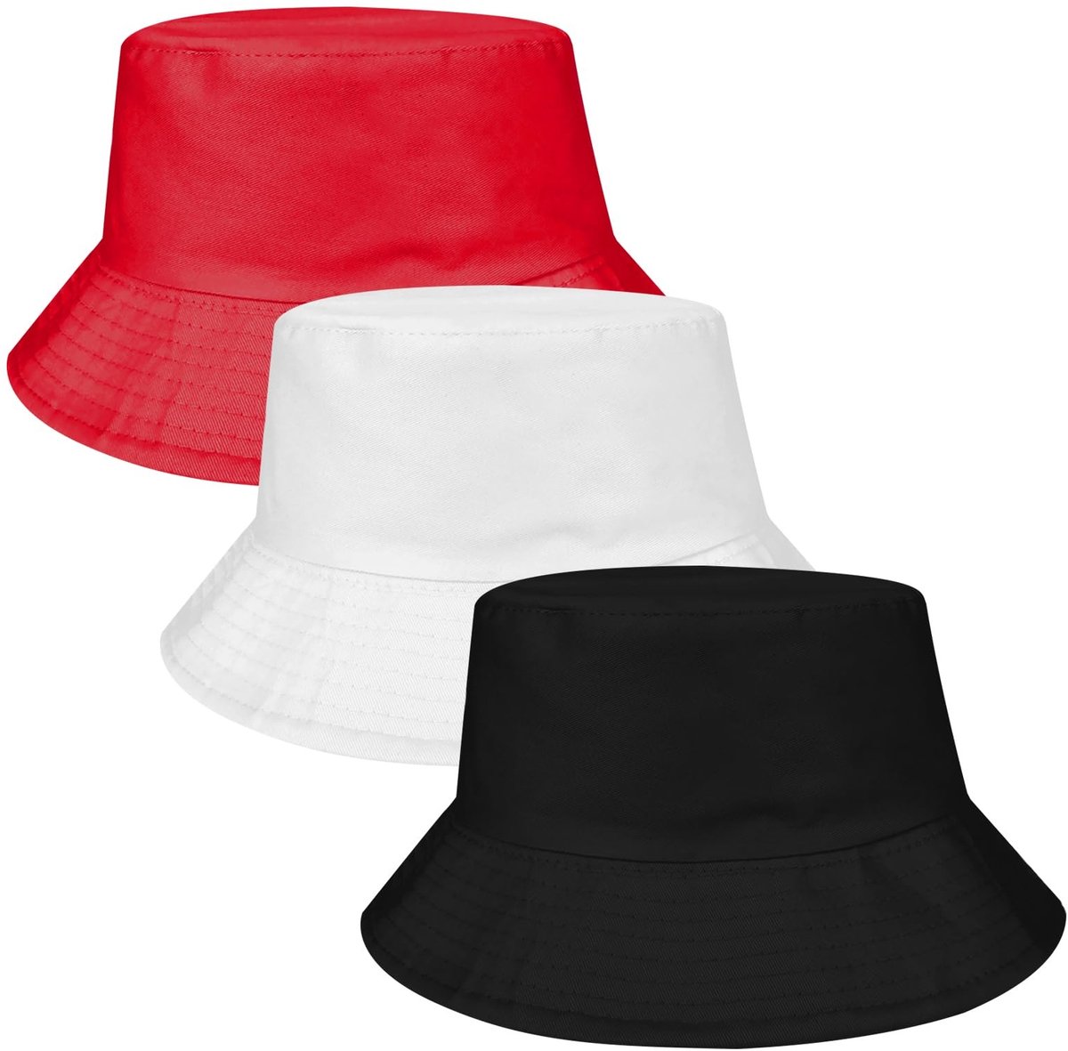 Dailygoods - Set van 3 Opvouwbare Zonnehoeden met UV-bescherming