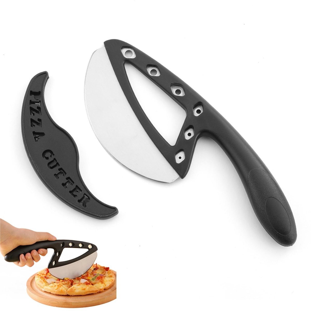 Dailygoods - Multifunctionele Pizzasnijder met Beschermhoes