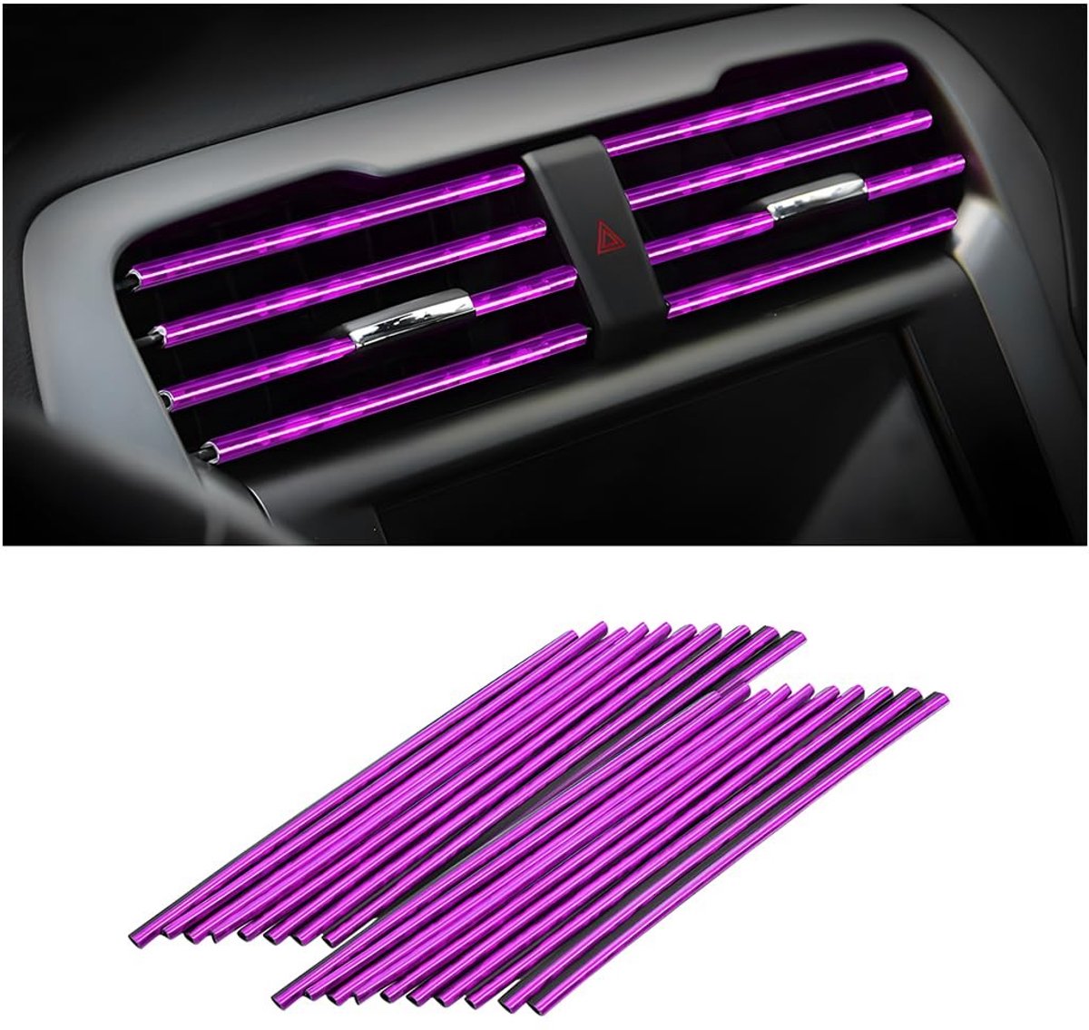 Dailygoods - 20 Stuks Decoratieve Strips voor Auto Ventilatieopeningen