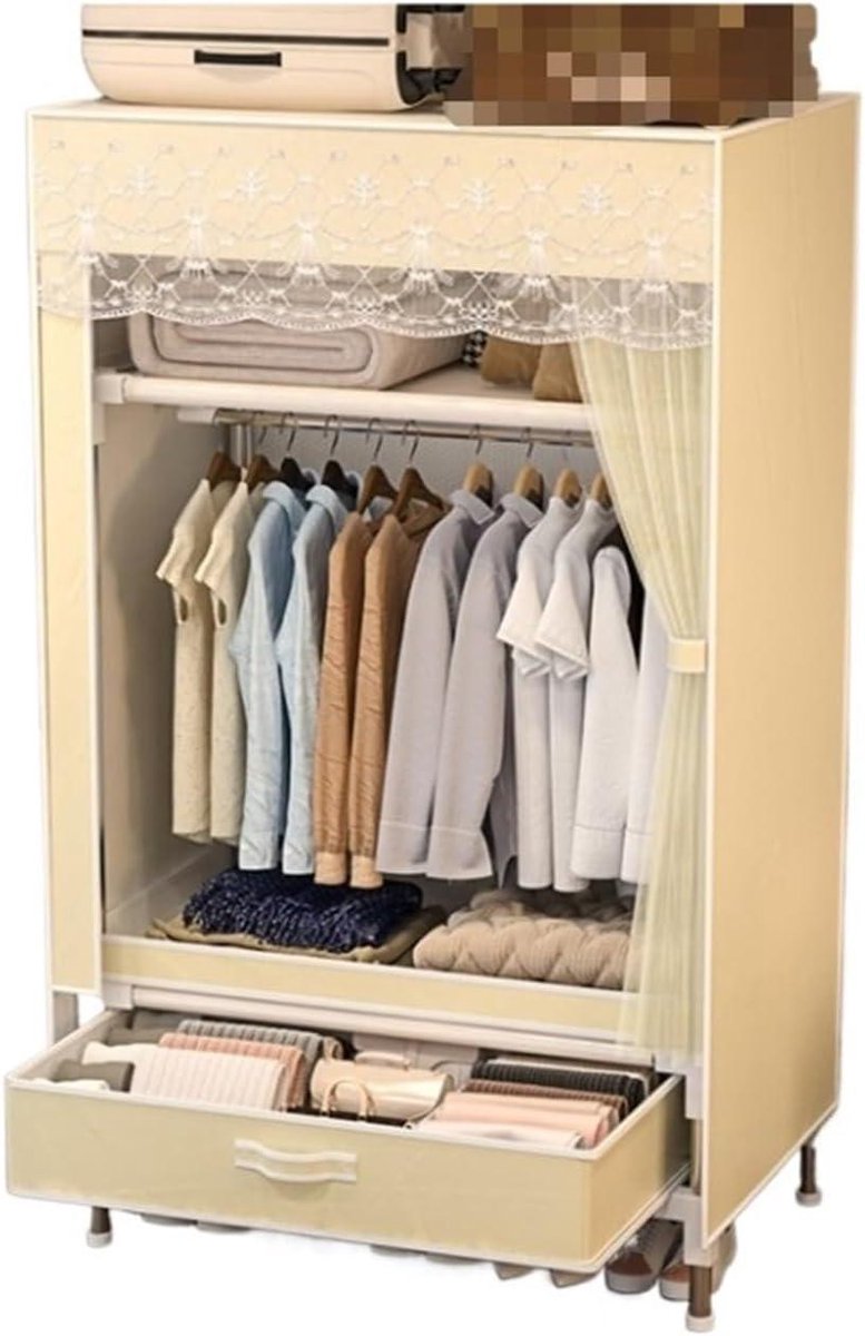 Kledingkast Garderobe - Stoffen Kast - Kleding Opbergen - Stabiel Stevig Frame - 60x45x165
