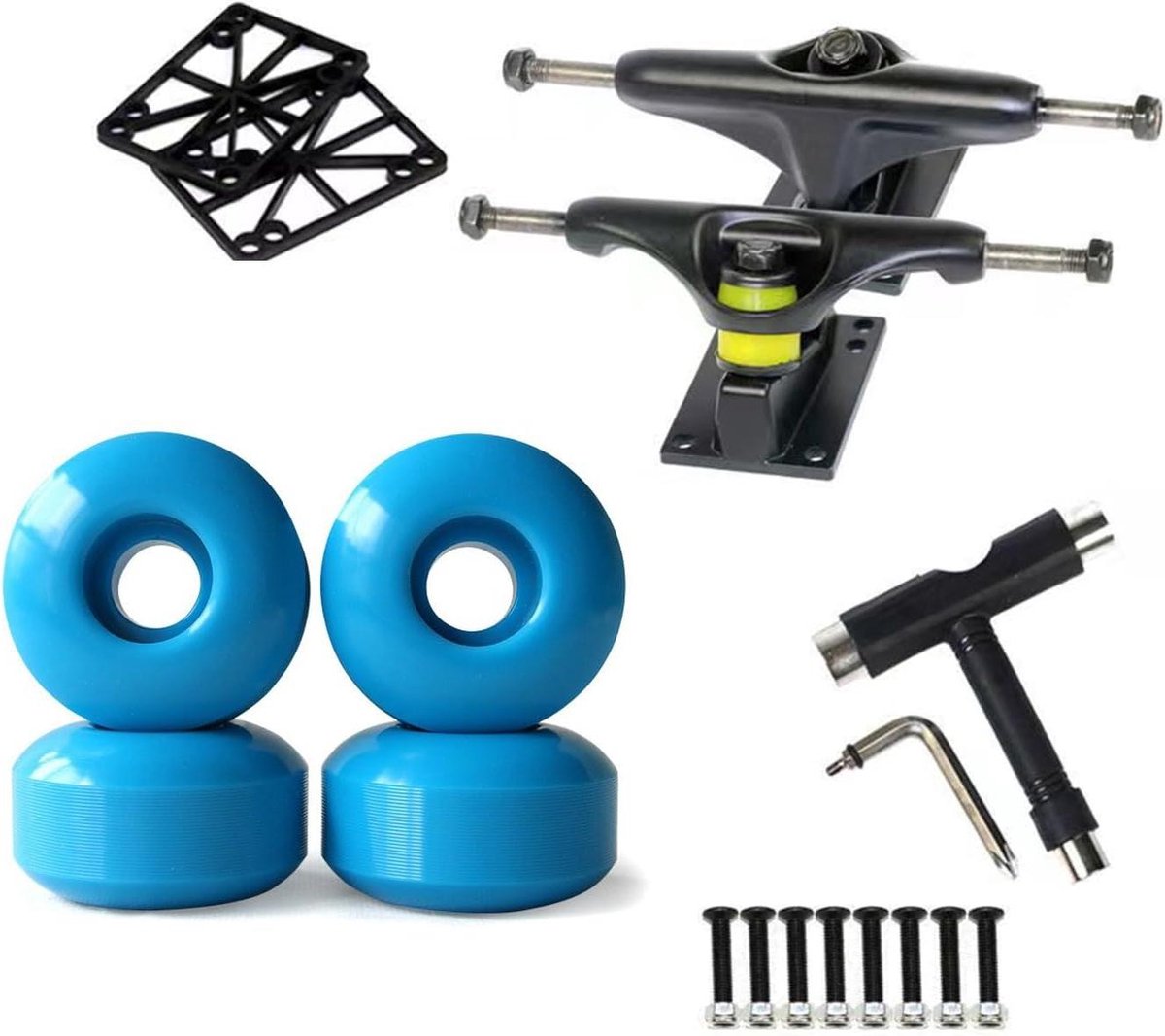 Skateboard onderdelen set Wielen en assen Skateboarden en tricks ABEC-9 lagers 52 mm wielen