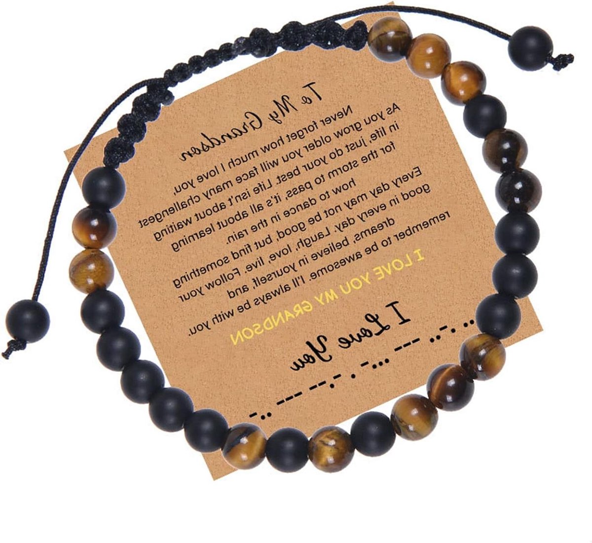 Herens Armband - Gevlochten Kralen - Dagelijkse Stijl - Verstelbaar Woven - Unisexe - Zwart