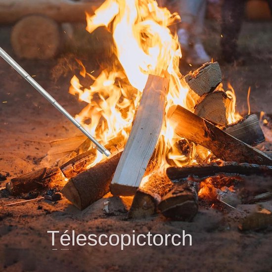 Vuur Blaaspijp - Telescopische Stok - Kampvuur Starten - Verstelbare Lengte - 63.5 cm Uitgeschoven - Grijs — afbeelding 3