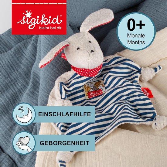 Knuffeldoek Hond - Zachte Deken - Comfort en Veiligheid - TÜV-geteste Kwaliteit - 28x23 cm - Grijs Gestreept — afbeelding 2