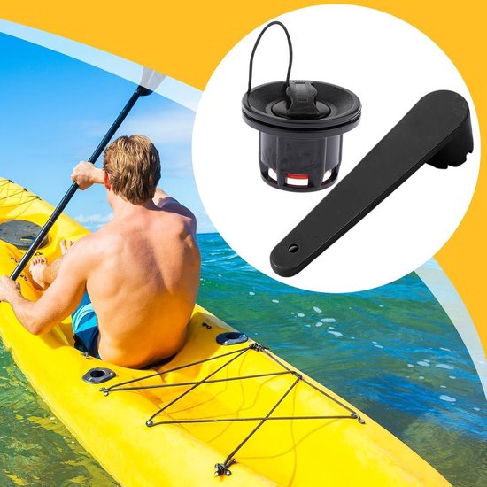 Luchtschroef Voor Boten - Reserveonderdeel Opblaasbaar - Watersport Accessoire - Dubbele Afdichting - Ca. 6.3 x 3.9 cm - Zwart — afbeelding 2