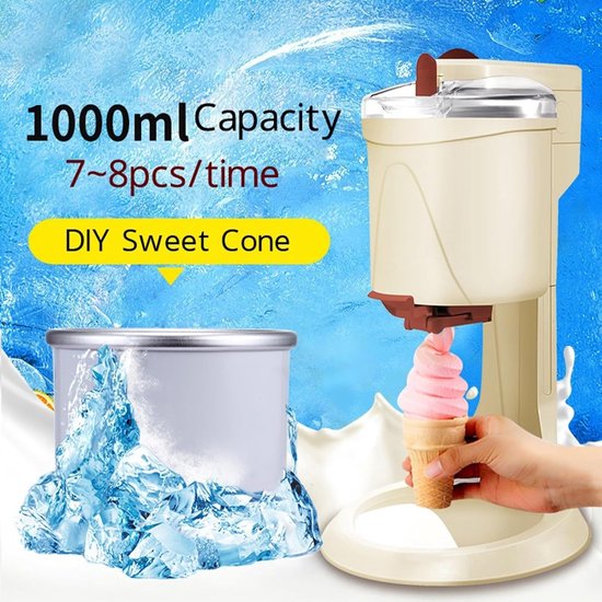 Zachte ijsmachine - Dessert maker - Zelf ijs maken - Snel klaar - 1000 ml van Merkloos — afbeelding 4