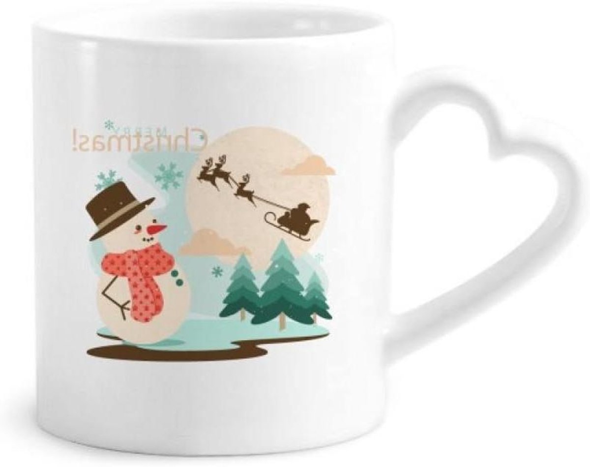 Keramische Mok - Koffie Beker - Gezellige Drankjes - Hartvormig Handvat - 12 oz - Multicolor