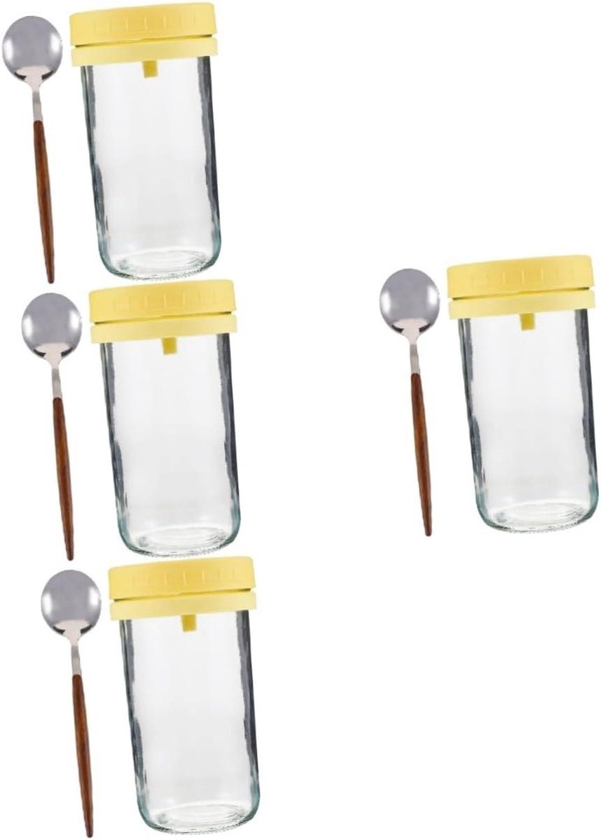 Glass Mason Overnight Oat Jars Portable Stainless Steel Preserving Jars