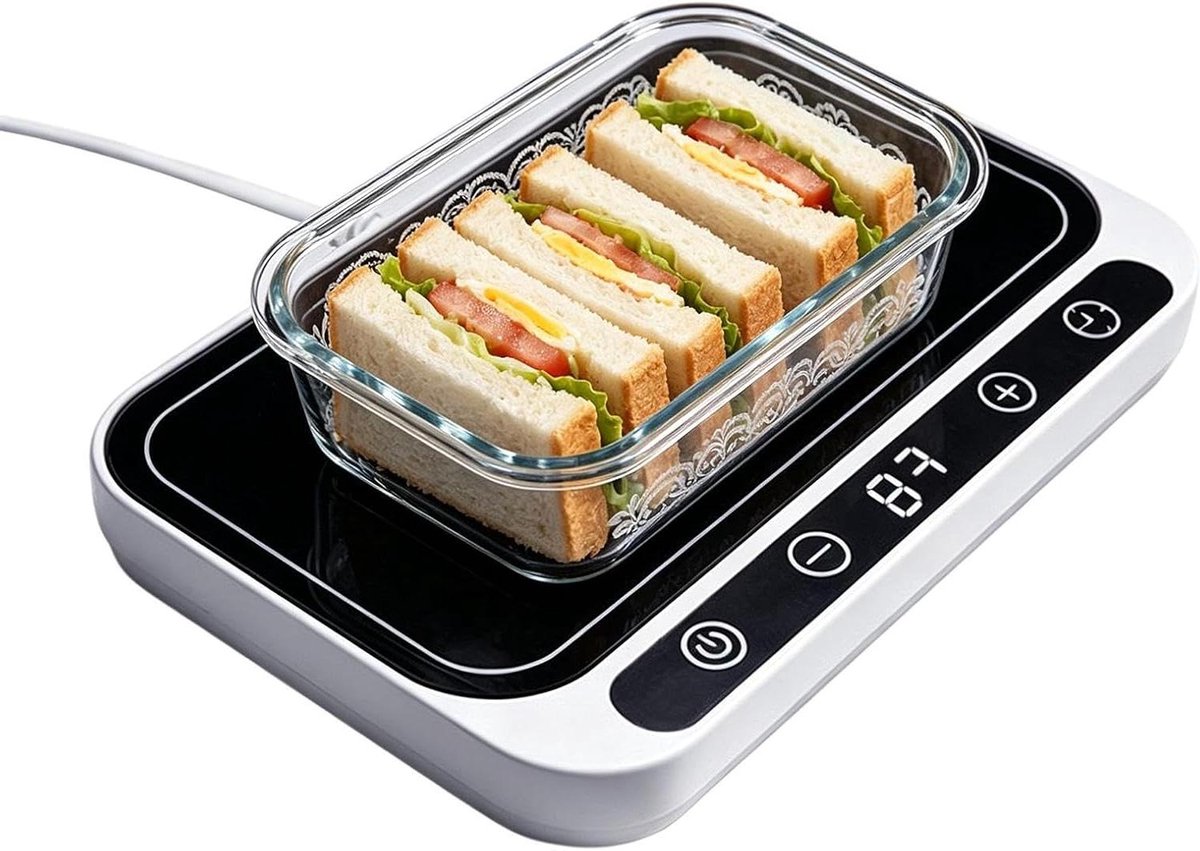 Bekerwarmer - Verwarmingsplaat - Dranken Warm Houden - 8 Temperatuurstanden - 20 x 13.5 cm - Wit