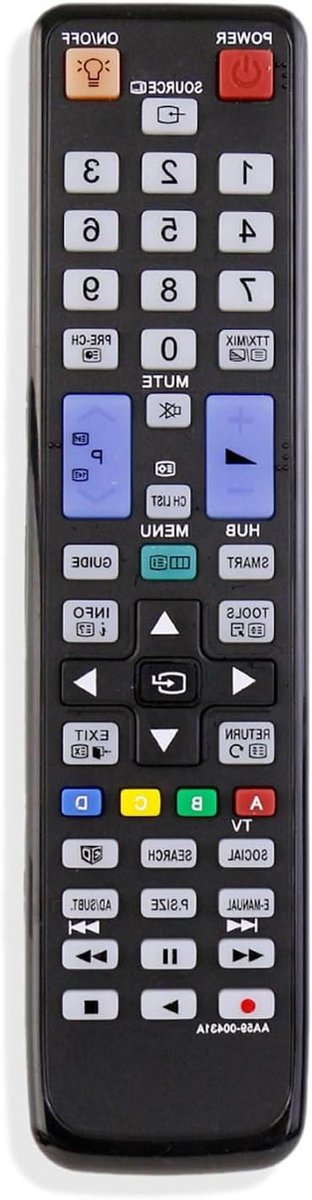 Afstandsbediening - Universele Bediening - TV Bediening - Directe Werking - 10 Meter Bereik - Zwart