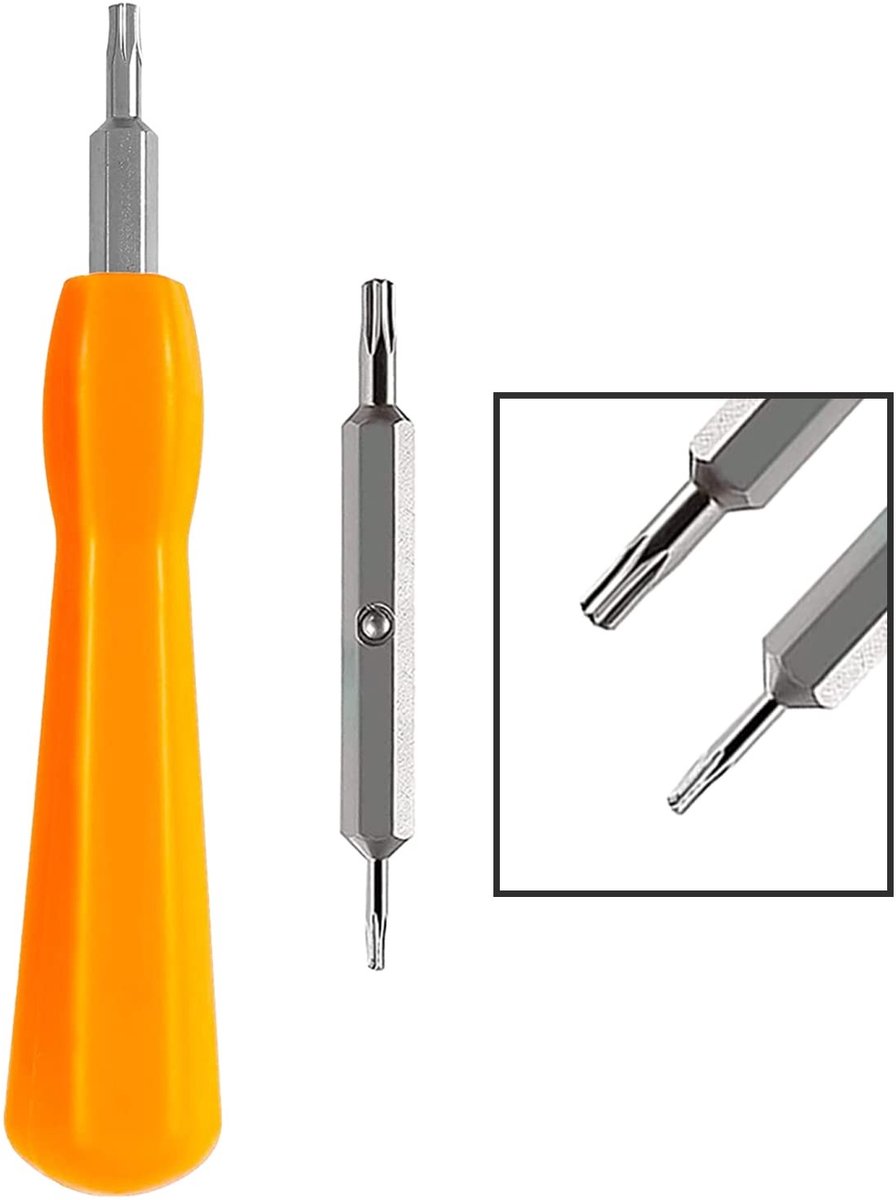 Dailygoods - Dailygoody - Doorbel Schroevendraaier - Torx T6 T15 - Dubbelzijdig en handzaam - Oranje - Perfect voor videodeurbellen - Voor installatie en onderhoud