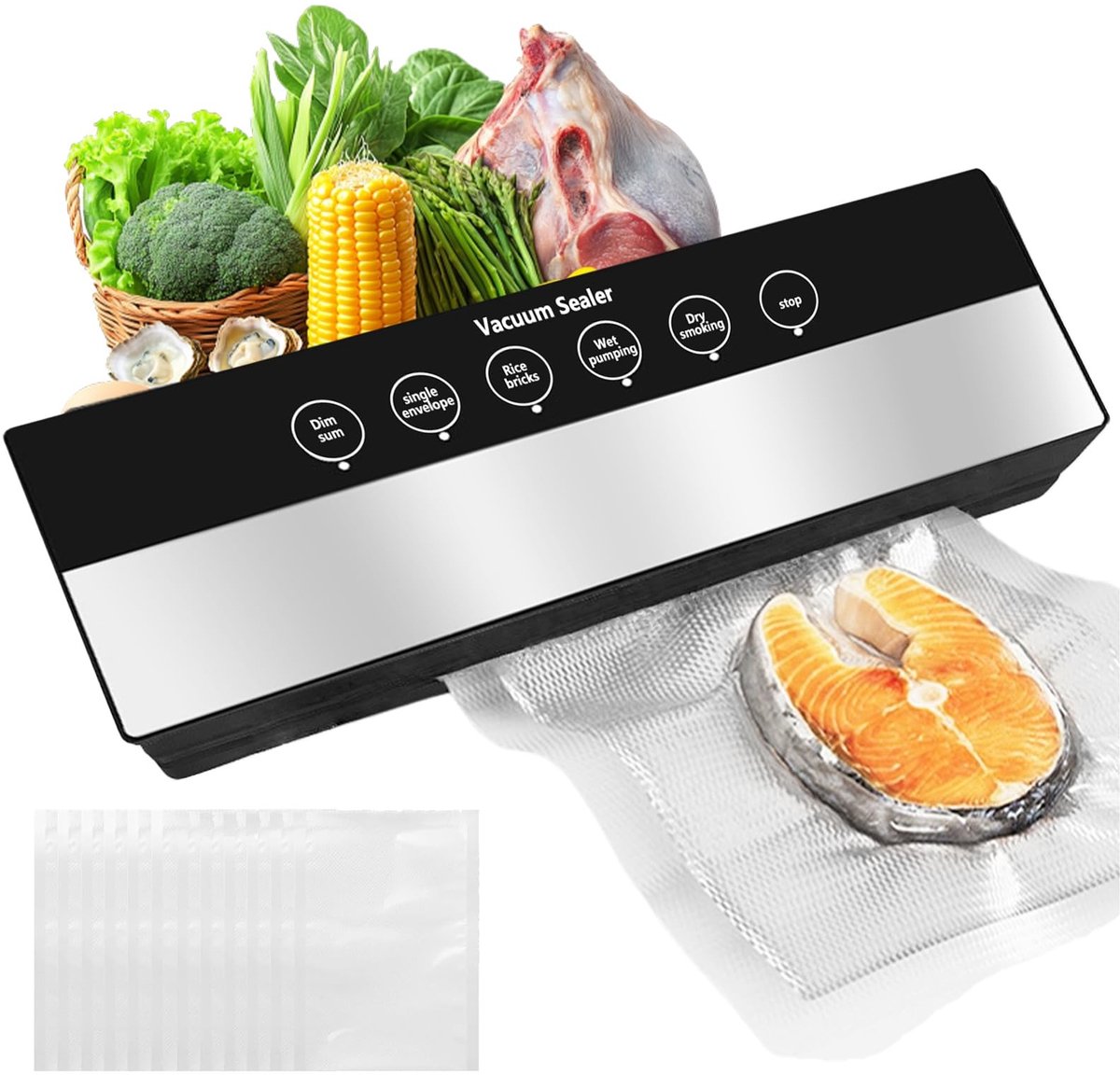 Dailygoods - Multifunctionele Vacuümmachine met 6-in-1 Functies en 50 Vacuümzakken