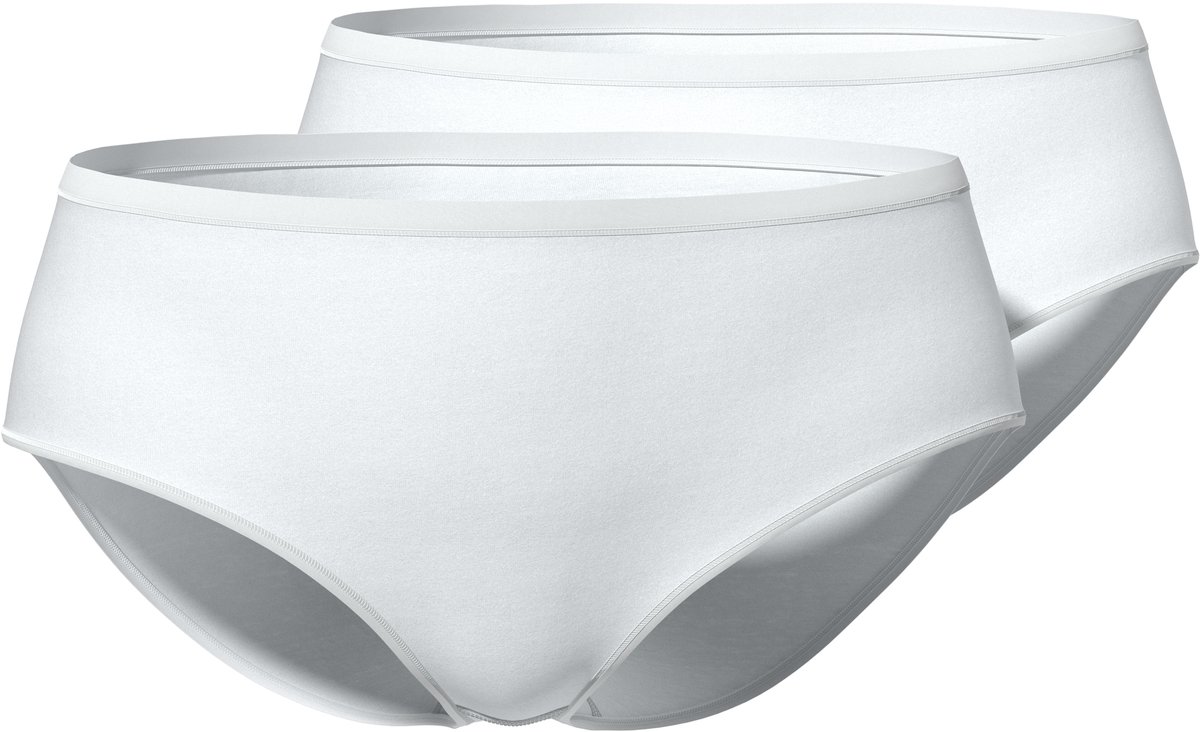 Ulla Popken - Dames - Midislips 2-pack Superfine - Sneeuwwit - Maat 54+