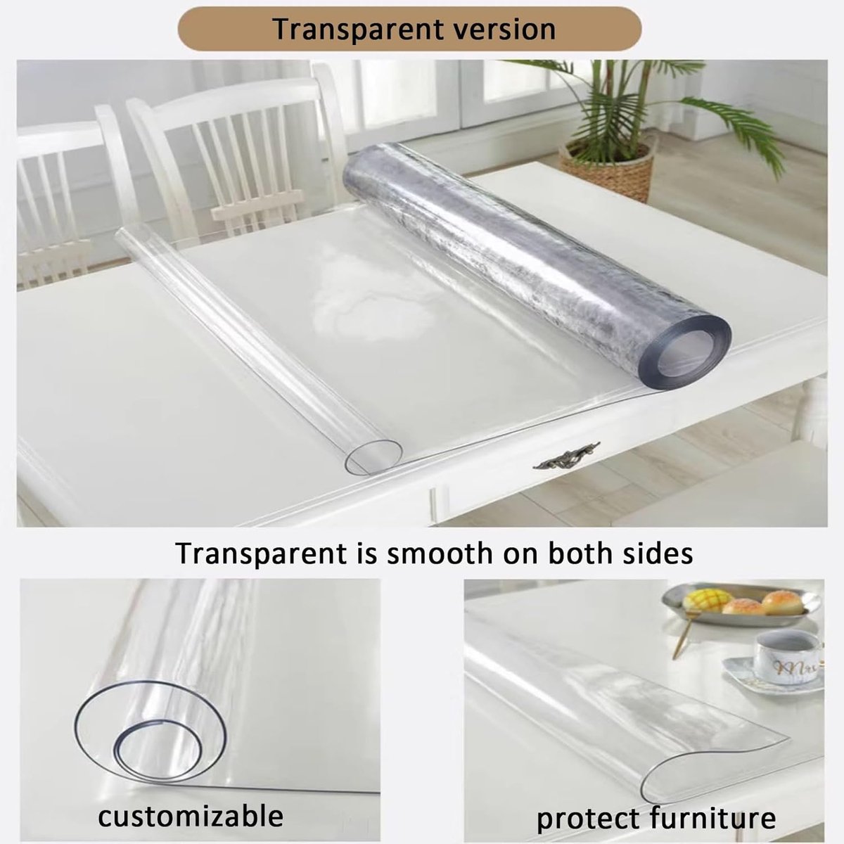 Tafelbeschermer - Transparant Kleed - Meubels Beschermen - 15 mm Dik - 140x240cm - Transparant