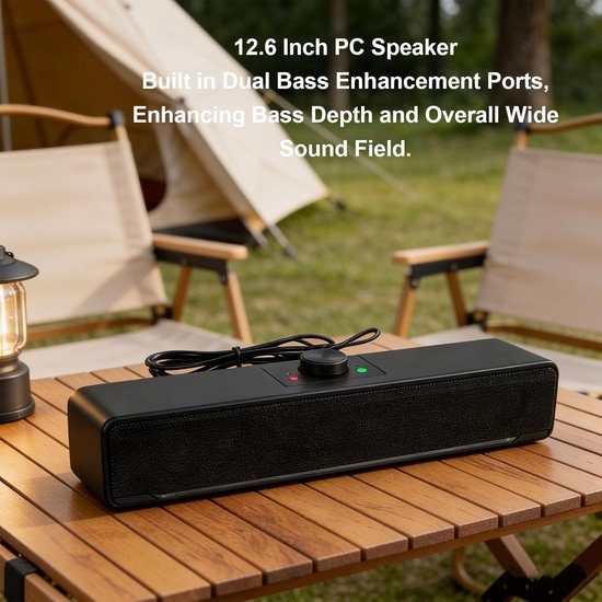 Computerluidsprekers - Soundbar - Films Muziek Games - Dynamische RGB-verlichting - 32 cm - Zwart — afbeelding 4