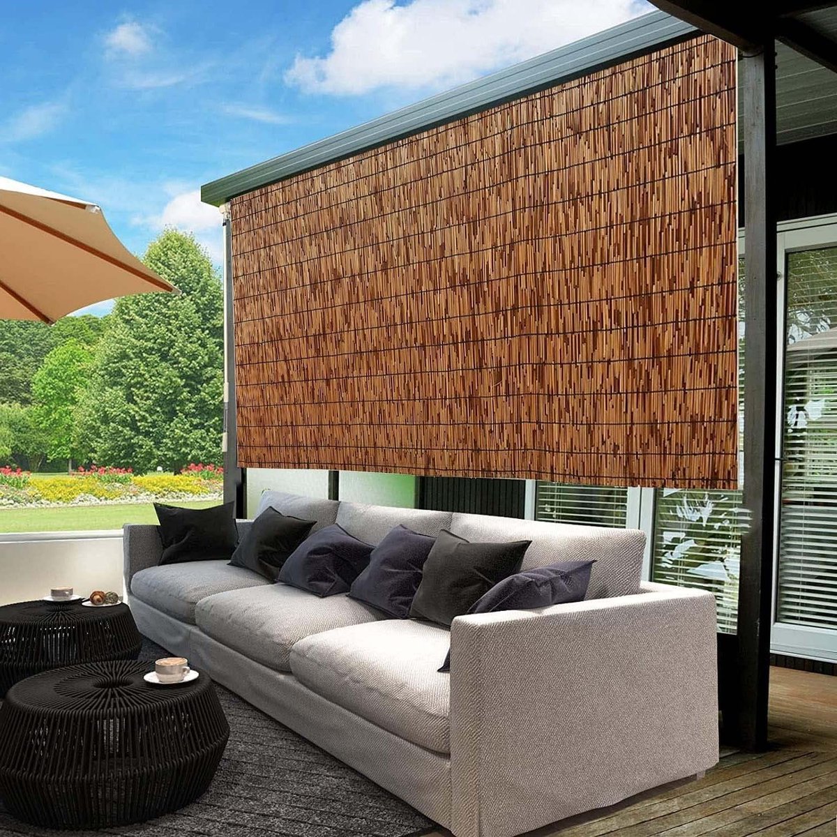 Privacy Schermen - Natuurlijke Riet - Balkon Afschermen - Eenvoudige Montage - Aanpasbaar - Bruin