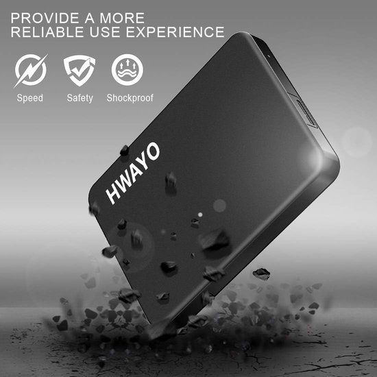 Externe Harde Schijf - Draagbare Opslag - Bestanden Opslaan - Plug and Play - 1 TB - Mat Zwart — afbeelding 2