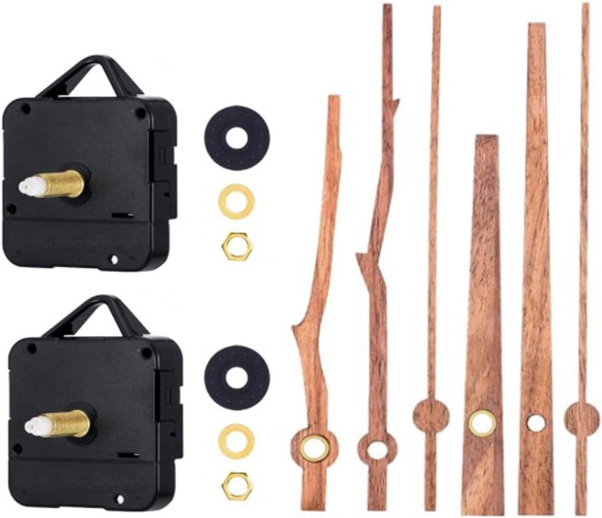 2Pcs Klok Beweging Mechanisme Met 12 Inch Walnoot Handen Klok Kit Mechanisme Voor Diy Wandklok Reparatie Onderdelen Vervanging