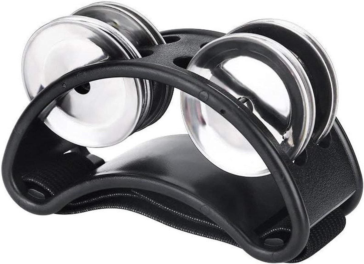 Voet Tamboerijn - Riem Percussie - Muziek Maken - Compact ABS Behuizing - 10 x 4 x 6 cm - Zwart