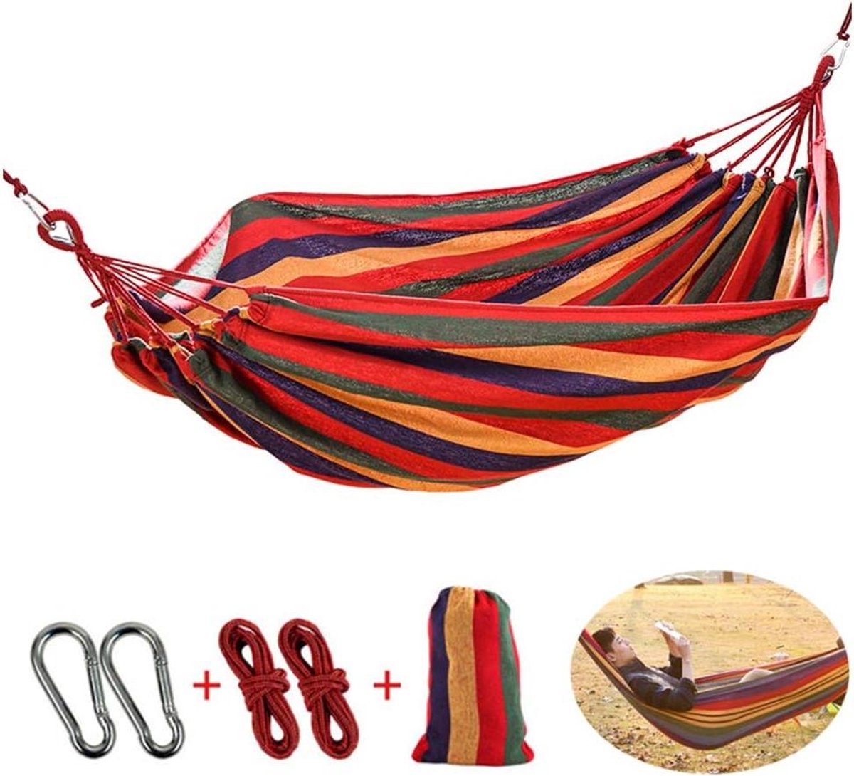 Hangmat Outdoor - Katoenen Hangmat - Ontspannen Buiten - Inclusief Karabijnhaken - 90 x 190 cm - Rood